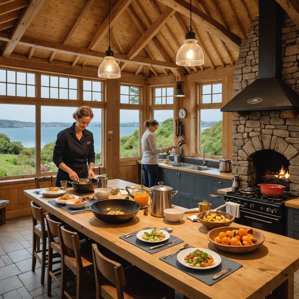 Quels gîtes en Bretagne proposent des ateliers de cuisine et des randonnées côtières?